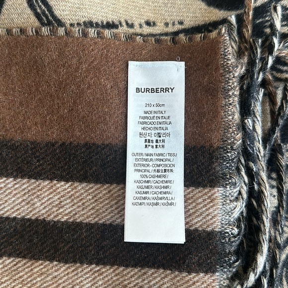 Burberry Dark Birch Brown Scarf Reversible - Picture 2 of 7
